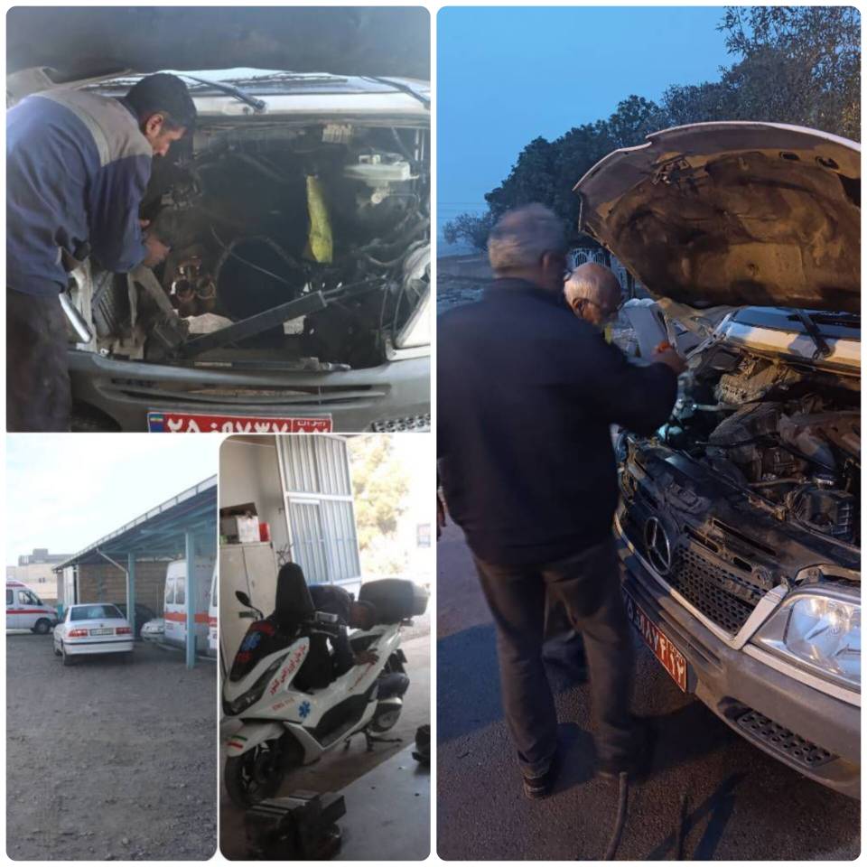 بازگشت بیش از نیمی از آمبولانس های اورژانس ۱۱۵ نیشابور به چرخه عملیاتی در واحد نقلیه این مرکز